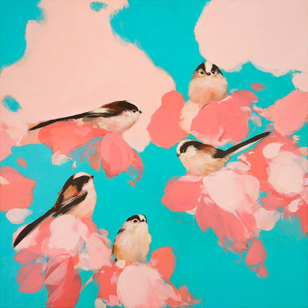Longtail Tits in Pink and Blue by Heidi Langridge - Heidi Langridge - Watergate Contemporary