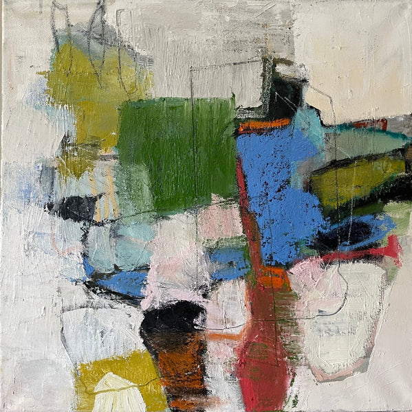 Walking Through Petals on White Sand by Lou Flood (Original) - Lou Flood - Watergate Contemporary